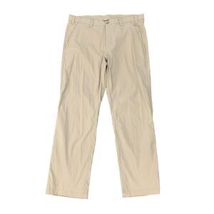 Eddie Bauer Pants Mens 36x30 Tan Stretch Nylon Active Golf Outdoor Travel Chino